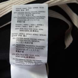 Pre Owned Alexander McQueen Monochrome Knit Ruffle Detail Top and Mini Skirt Set S/M