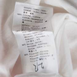 Alexander McQueen White Cotton Floral Embroidered Silk Sleeve Detail Oversized T-Shirt S