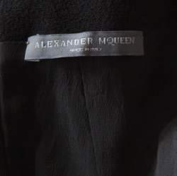 Alexander McQueen Black Floral Embellished Wool Top S