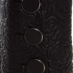 Pre Owned Alexander McQueen Black Rose Patterned Jacquard Wool Crop Pants M