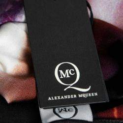 Pre Owned Alexander McQueen Black Engineered Lightning Print Stretch Knit Bodycon Dress XS