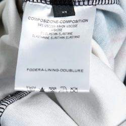 Pre Owned Alexander McQueen Black Engineered Lightning Print Stretch Knit Bodycon Dress XS