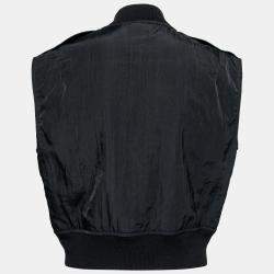 Pre Owned McQ by Alexander McQueen Black Zip Front Sleeveless Bomber Jacket M