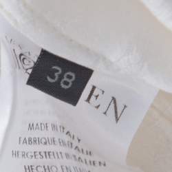 Pre Owned Alexander McQueen Cream Leaf Jacquard Asymmetric Hem Shirt Dress S