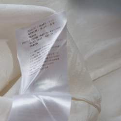 Pre Owned Alexander McQueen Cream Leaf Jacquard Asymmetric Hem Shirt Dress S