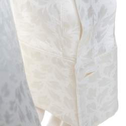 Pre Owned Alexander McQueen Cream Leaf Jacquard Asymmetric Hem Shirt Dress S