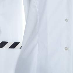 Alexander McQueen White Cotton Striped Piping Detailed Shirt M 