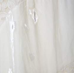 Pre Owned Alexander McQueen Ivory White Velvet & Lace Ruffle Collar Dress M