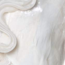 Pre Owned Alexander McQueen Ivory White Velvet & Lace Ruffle Collar Dress M