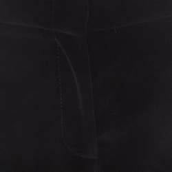 Pre Owned Alexander McQueen Black Silk Blend Velvet Wide Leg Trousers L