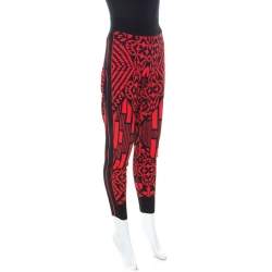 Alexander McQueen Black and Red Printed Knit Jogger Pants S 