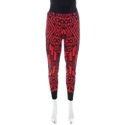 Alexander McQueen Black and Red Printed Knit Jogger Pants S 