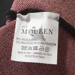 Pre Owned Alexander McQueen Monochrome Jacquard Knit Cropped Top S