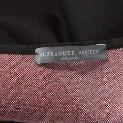 Pre Owned Alexander McQueen Monochrome Jacquard Knit Cropped Top S