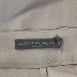Pre Owned Alexander McQueen Cream Sheen Silk Balloon Pants S