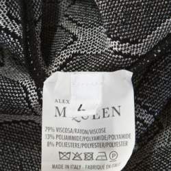 Alexander McQueen Monochrome Honeycomb Pattern Stretch Knit Dress L