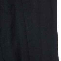 Alexander McQueen Black Wool Wide Leg Flared Trousers S
