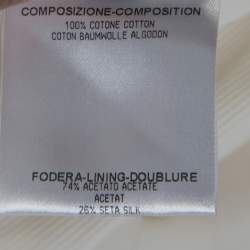 Pre Owned Alexander McQueen White Cotton Pleated Neck Detail Belted Dress S