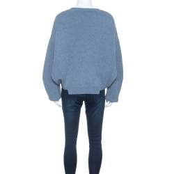 Pre Owned Stella McCartney Pale Blue Wool Cut Out Detail Sweater M
