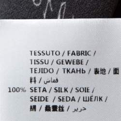 Pre Owned Alexander McQueen Black Printed Silk Front Button Shirt M