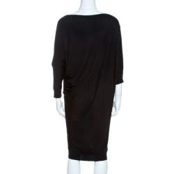 Pre Owned Alexander McQueen Black Knit Dolman Sleeve Sweater Dress M