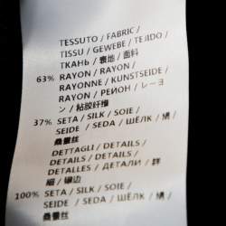 Pre Owned Alexander McQueen Black Silk Jacquard Contrast Hem Detail Pants M