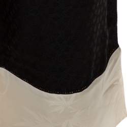 Pre Owned Alexander McQueen Black Silk Jacquard Contrast Hem Detail Pants M