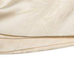 Pre Owned Alexander McQueen Black Silk Jacquard Contrast Hem Detail Pants M