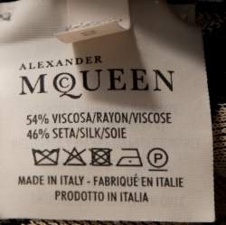 Pre Owned Alexander McQueen Bicolor Spine Lace Jacquard Knit Crop Top S