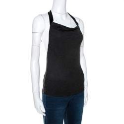 Pre Owned Alexander McQueen Vintage Grey Knit Halter Neck Top S