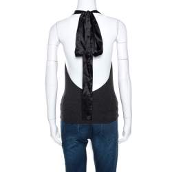 Pre Owned Alexander McQueen Vintage Grey Knit Halter Neck Top S