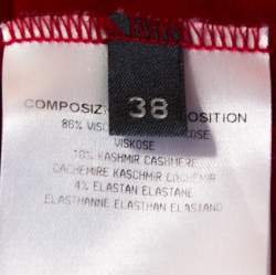 Pre Owned Alexander McQueen Red Stretch Knit Sleeveless Fitted Dress S