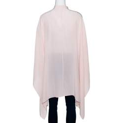 Pre Owned Alexander McQueen Pale Pink Silk Mandarin Collar Detail Draped Shirt M