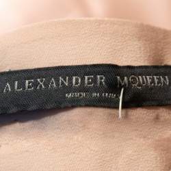 Pre Owned Alexander McQueen Pale Pink Silk Mandarin Collar Detail Draped Shirt M