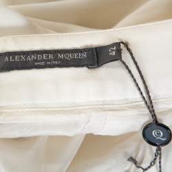 Alexander McQueen Cream Crepe Straight Leg Trousers M