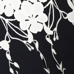 Pre Owned Alexander McQueen Monochrome Floral Jacquard Knit Skater Dress M