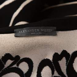 Pre Owned Alexander McQueen Black Jacquard Knit Peplum Cardigan M