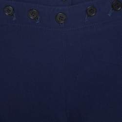 Alexander McQueen Navy Blue Crepe Button Detail Shorts S