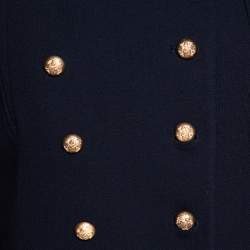 Alexander McQueen Navy Blue Fleece Wool Double Breasted Tailcoat M