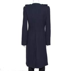 Alexander McQueen Navy Blue Fleece Wool Double Breasted Tailcoat M