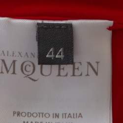 Pre Owned Alexander McQueen Red Wool Jersey Long Sleeve Flared Dress M 