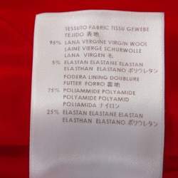 Pre Owned Alexander McQueen Red Wool Jersey Long Sleeve Flared Dress M 