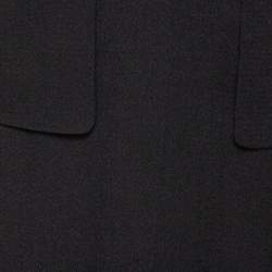 Pre Owned Alexander McQueen Black Silk Long Sleeve Peplum Gown S