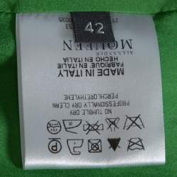 Pre Owned Alexander McQueen Green Silk Satin Sleeveless Shift Dress M