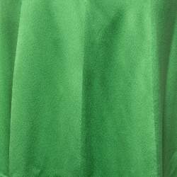 Pre Owned Alexander McQueen Green Silk Satin Sleeveless Shift Dress M