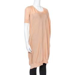 Alexander McQueen Beige Draped Knit Asymmetric Top S 