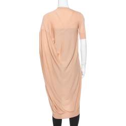 Alexander McQueen Beige Draped Knit Asymmetric Top S 