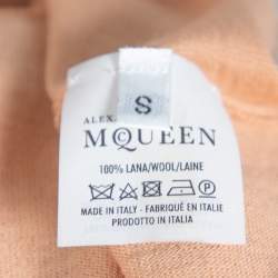 Alexander McQueen Beige Draped Knit Asymmetric Top S 