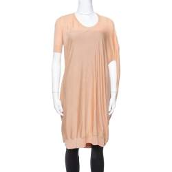 Alexander McQueen Beige Draped Knit Asymmetric Top S 