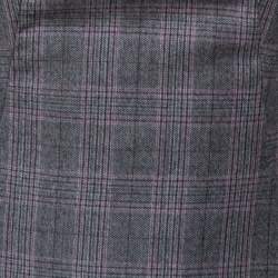 Pre Owned Alexander McQueen Grey Checked Wool Pleated Sleeve Dress S